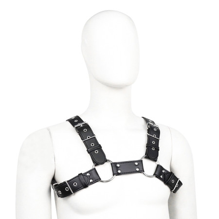 H-shaped black leather harness​