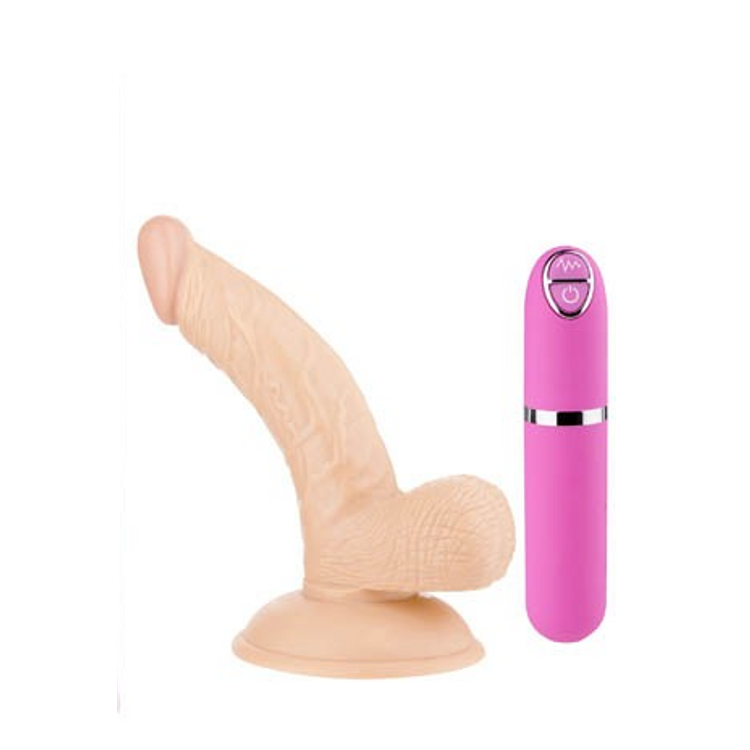 G-Girl Style 5 דילדו PVC ריאליסטי עם 10 מצבי רטט אורך 13 ס"מ עובי 3 ס"מ NMC