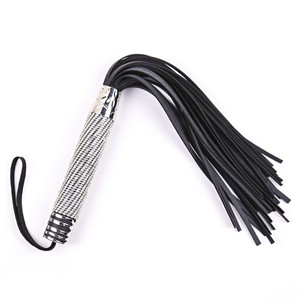 Leather flogger with metal handle