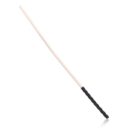 Cane made of rattan with a thin black designed handle