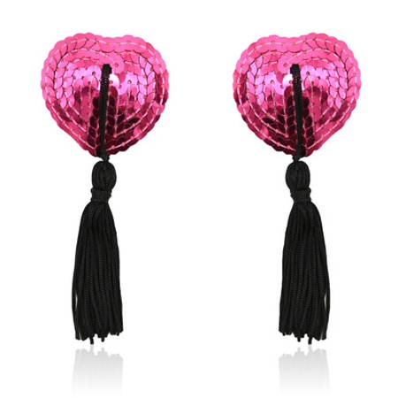 Stickers for nipples burlesque style Pink with black strands