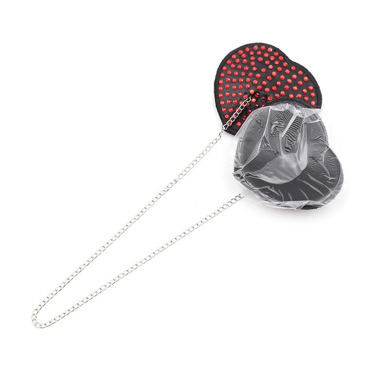 מדבקת כיסויי פטמות לב שחור משובץ