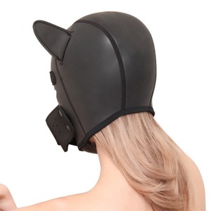 מסכת ראש כלב שחורה קטנה