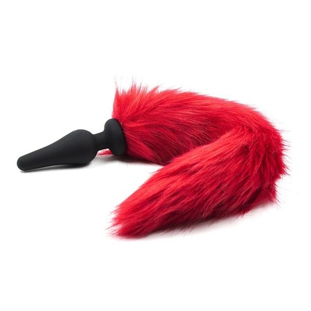 Black plug with synthetic red fox tail