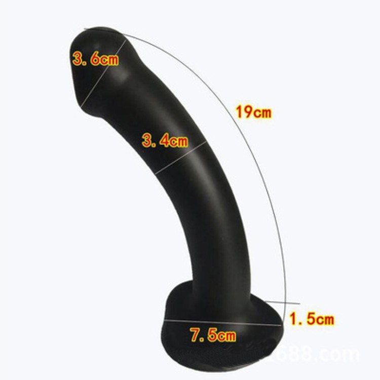 דילדו סמי ריאליסטי גדול שחור עם בסיס רחב