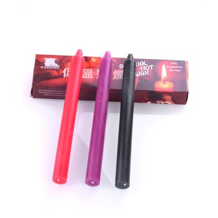 Set of 3 long paraffin candles in three colors