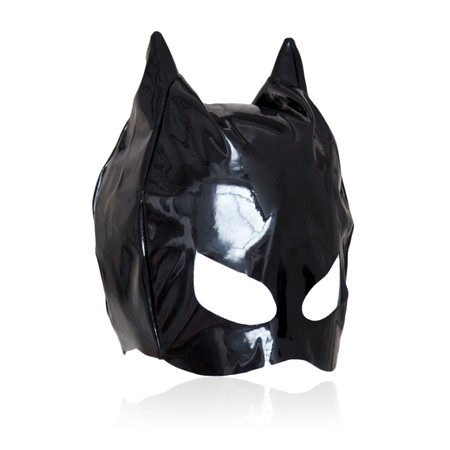 Glossy Black Cat Woman Mask