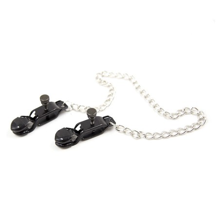 Adjustable Black Nipple Clamps with Chain