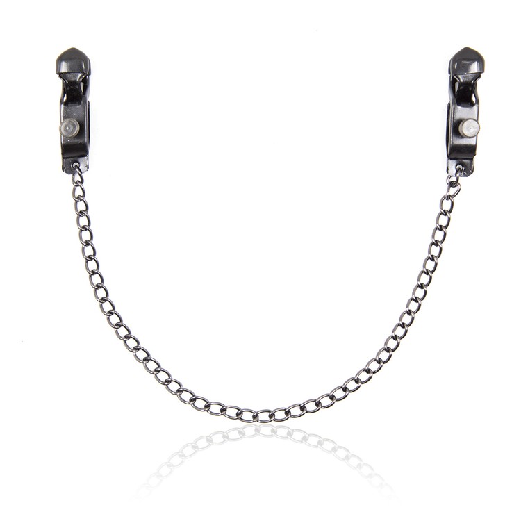 מצבטי פטמות שחורים מתכווננים עם שרשרת
