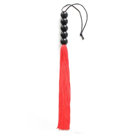 Flogger cloth tail in red with plastic handle