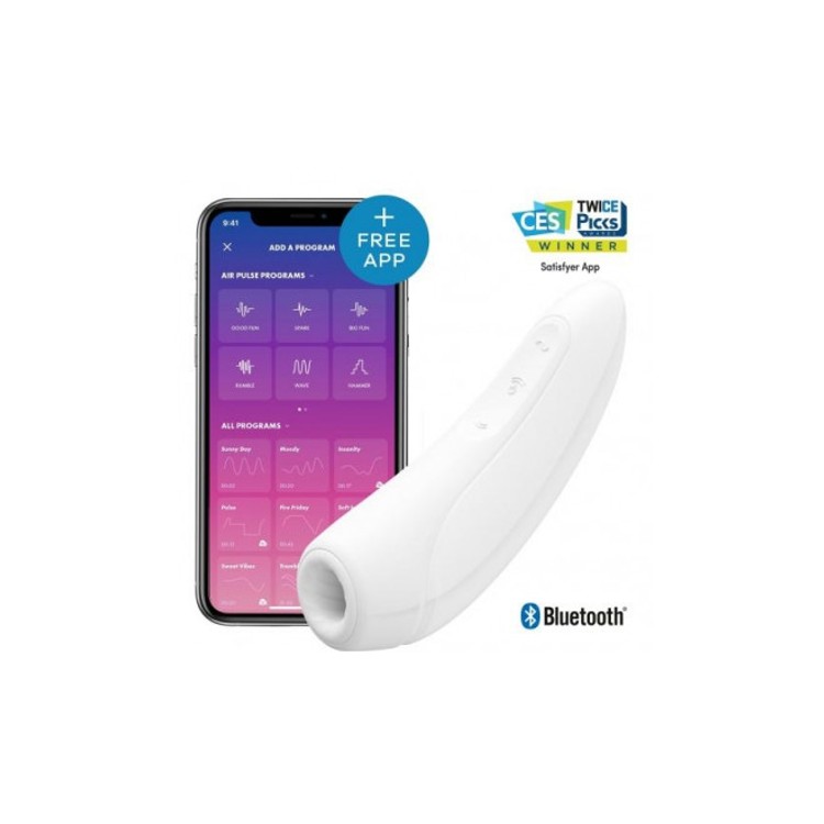 Curvy +1 שואב ורוטט עם פיה מעוצבת לגירוי מוגבר נשלטת באמצעות אפליקציה של Satisfye