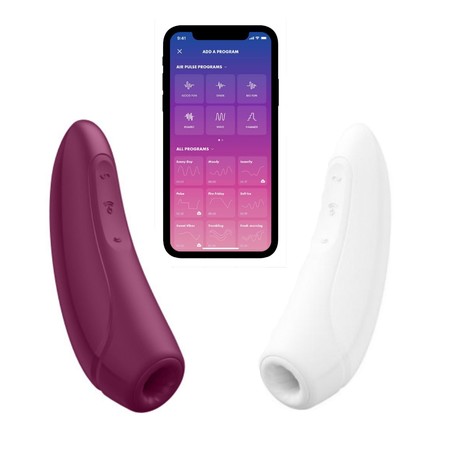 Curvy +1 שואב ורוטט עם פיה מעוצבת לגירוי מוגבר נשלטת באמצעות אפליקציה של Satisfye