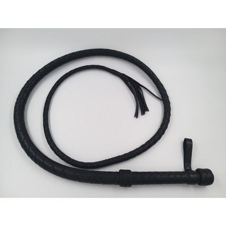 A large Bull Whip made of handmade leather, 2 meters long