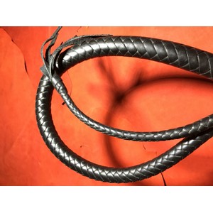 A large Bull Whip made of handmade leather, 2 meters long
