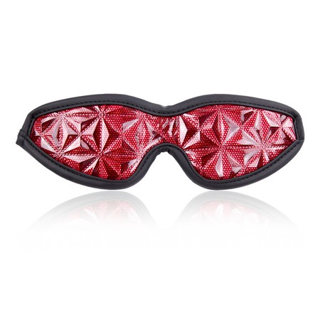 Red blindfold in checkered texture