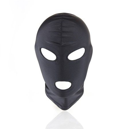 Black Spandex Mask with Eye and Mouth Openings