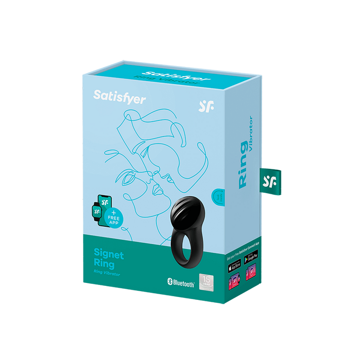 Signet Ring טבעת רטט שחור מתחבר לאפליקציה