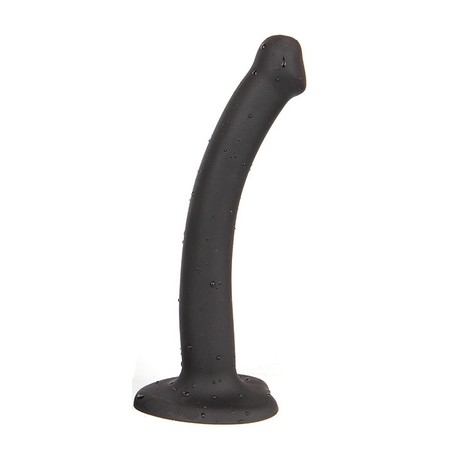 Medium black realistic semi dildo suitable for strap-on