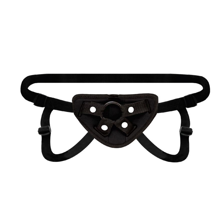 Neoprene רתמת סטרפאון נאופרן שחור עם כיס לבוליט רוטט Lux Fetish