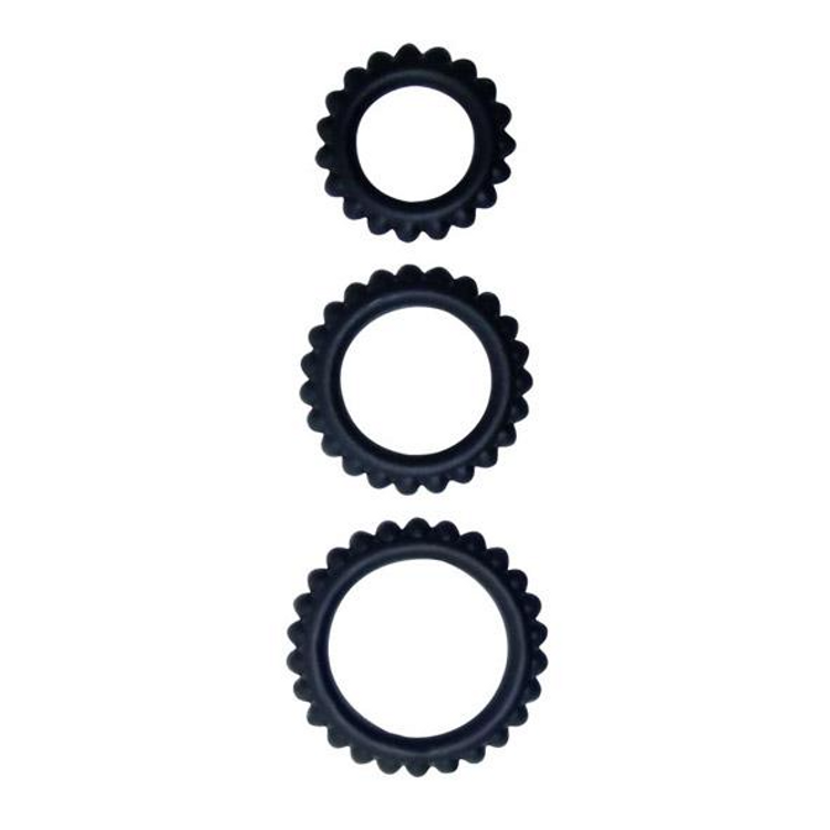 TITAN Set of 3 silicone cock rings in different sizes