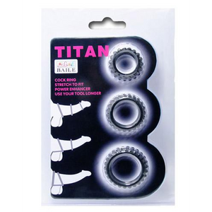 TITAN Set of 3 silicone cock rings in different sizes