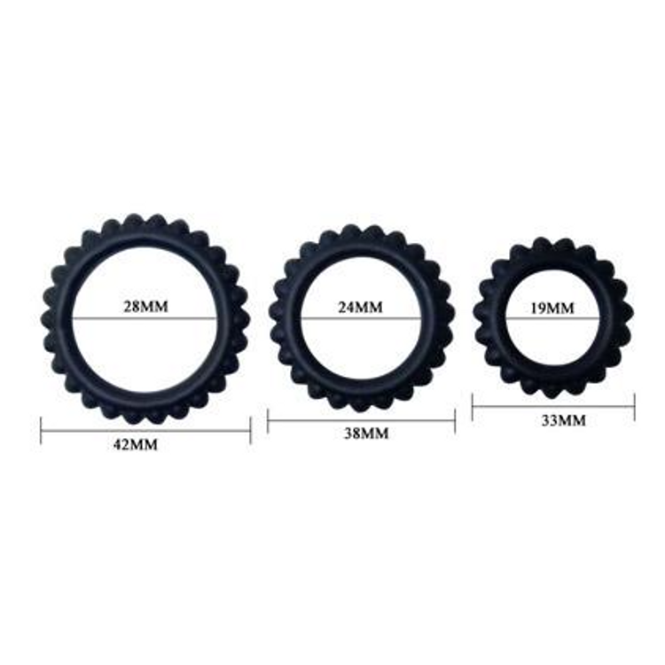 TITAN סט 3 טבעות קוקרינג בגדלים שונים מסיליקון