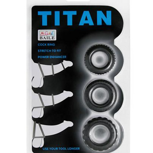 TITAN COCKRING Set of 3 silicone cockrings in various designs