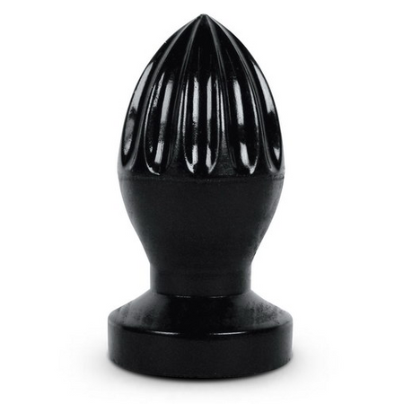 ALL BLACK Large black anal plug in the shape of a juicer