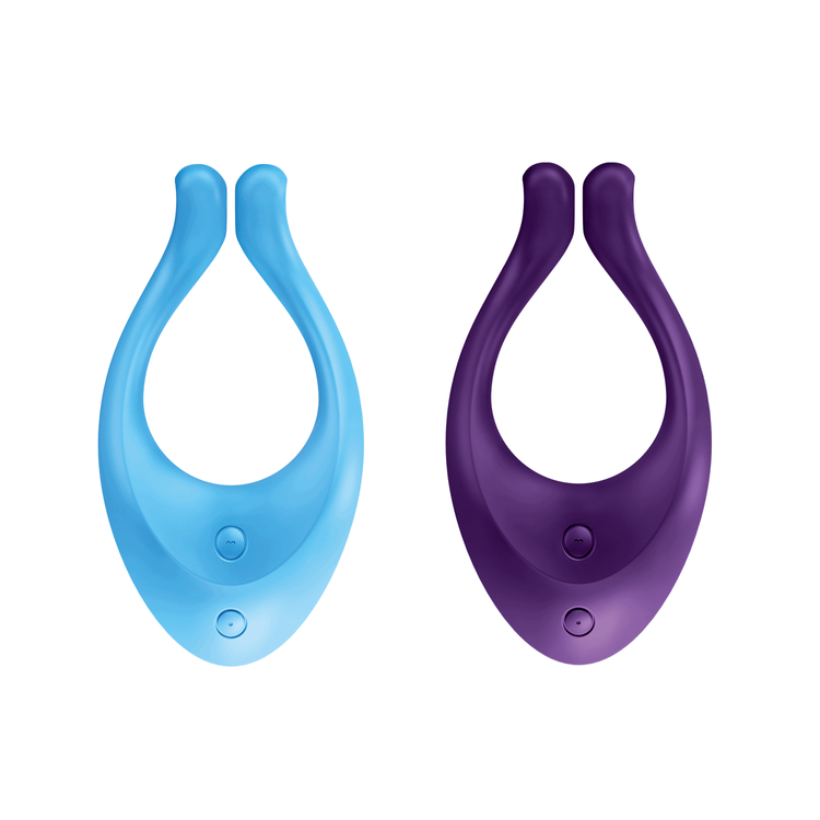 MultiFun 1 Blue Silicone Vibrator with 14 Different Ways for Couples and Personal Satisfyer