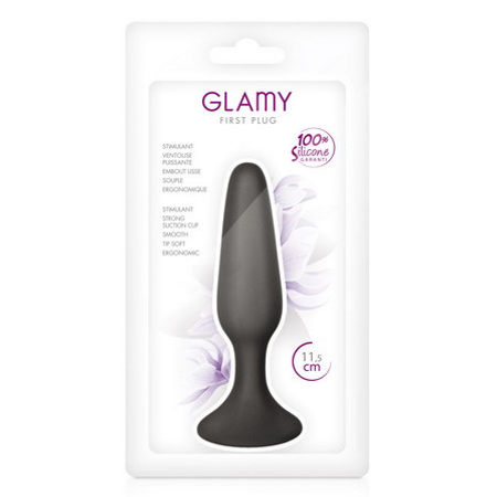 Glamy 9 cm black silicone anal plug