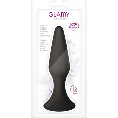 Glamy 12 cm black silicone anal plug