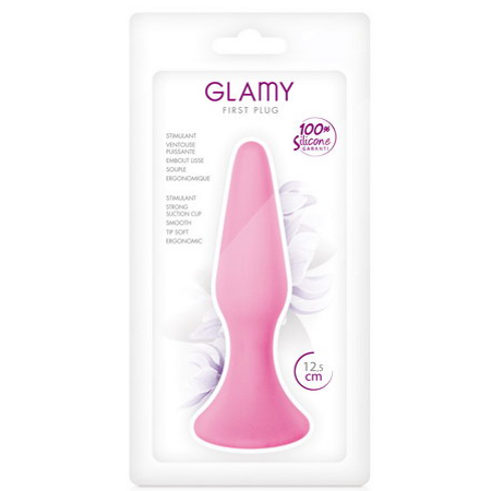 Glamy Anal Plug Pink Silicone 10 cm