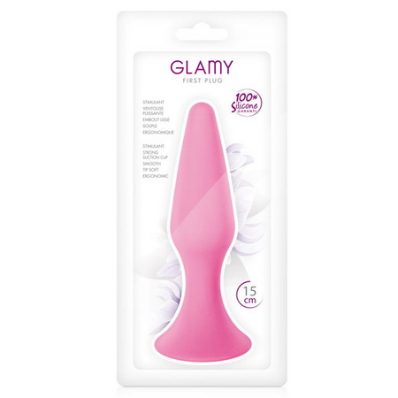 Glamy 12 cm silicone pink anal plug