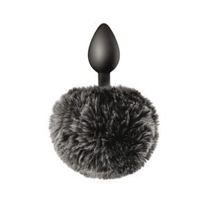 small silicone plug with black bunny tail