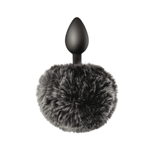 small silicone plug with black bunny tail