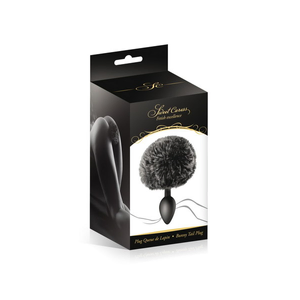 small silicone plug with black bunny tail