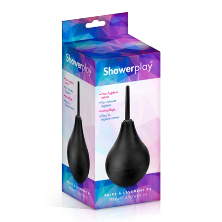 Showerplay בקבוק חוקן בצורת אגס בצבע שחור