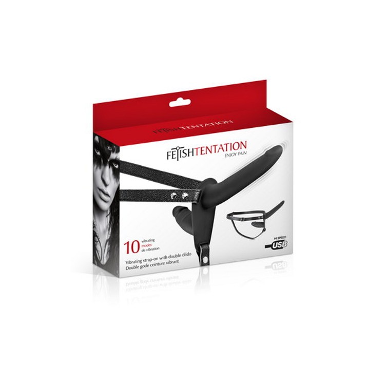 Fetish Temptation סטרפאון דילדו רוטט כפול - צבעים שונים