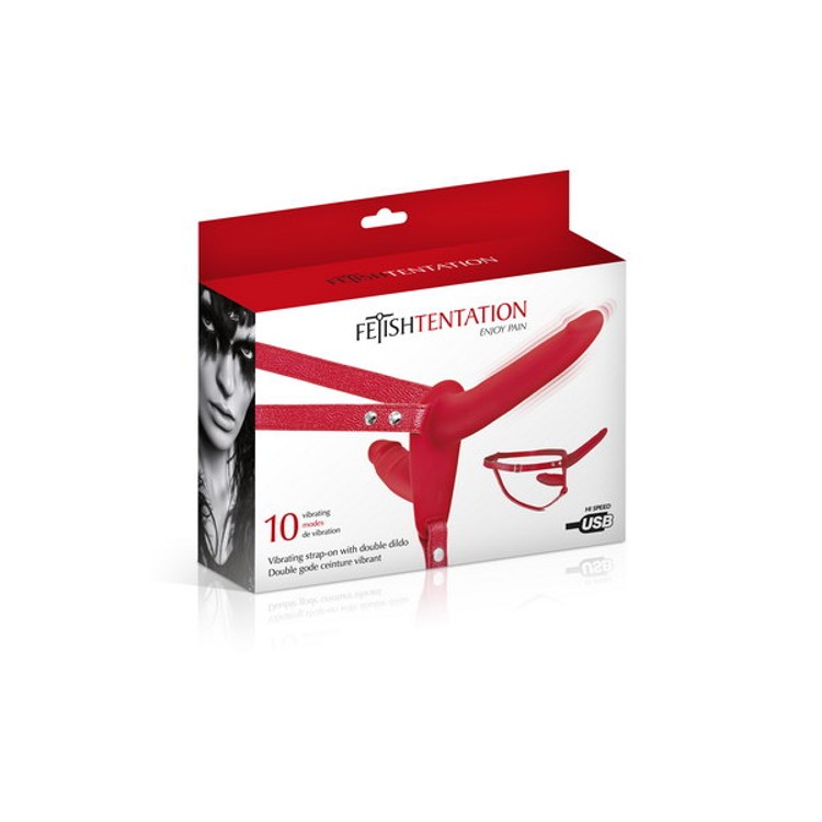 Fetish Temptation סטרפאון דילדו רוטט כפול - צבעים שונים