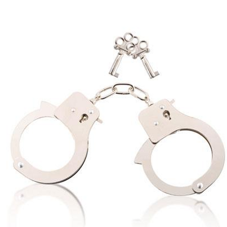 Metal handcuffs with short chain