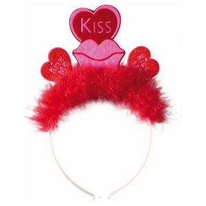 headband with hearts and KISS caption