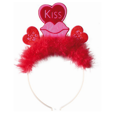 headband with hearts and KISS caption