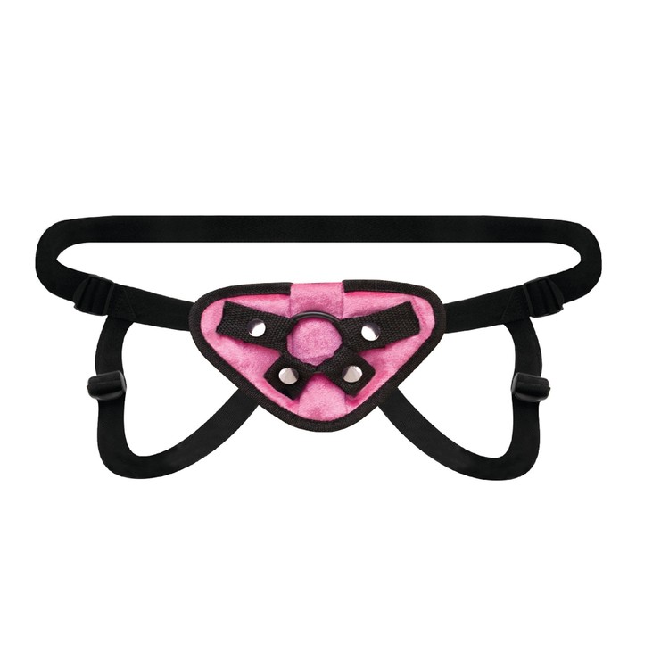 Pink Velvet סטרפאון קטיפה ורוד עם כיס לבוליט רוטט Lux Fetish