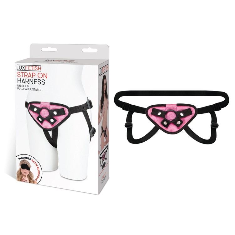 Pink Velvet סטרפאון קטיפה ורוד עם כיס לבוליט רוטט Lux Fetish