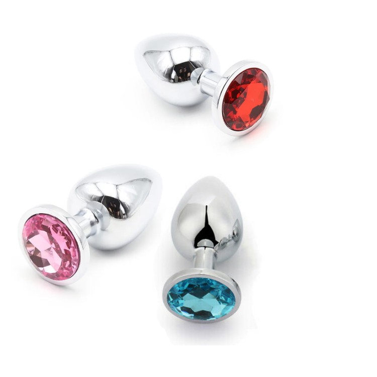 פלאג מתכת קטן קוטר 2.5 סמ - יהלום עגול