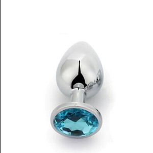 Medium metal plug with 3.5 cm diameter diamond ornament