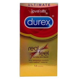 16 קונדומים ללא לטקס לתחושת מגע טבעית Durex Real Feel