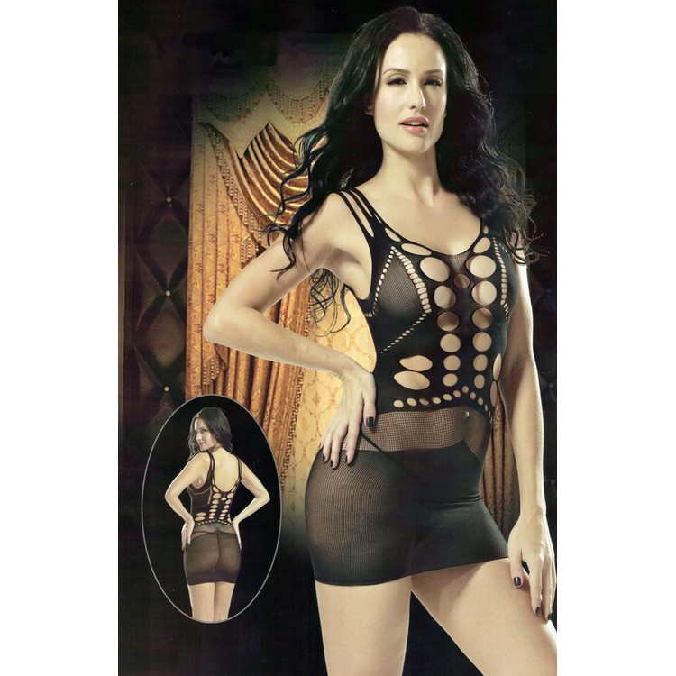 שמלת רשת עם עיצובים עיגוליים