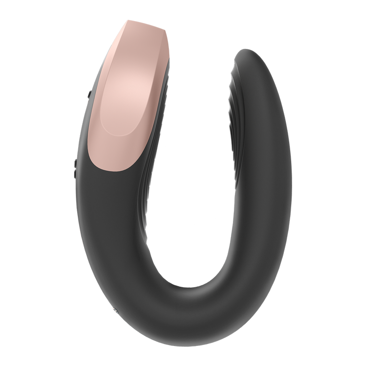 Double Love ויברטור זוגי שחור עם שלט ואפליקציה של Satisfyer
