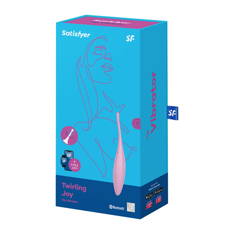 Twirling Joy ויברטור עם אפליקציה דק מאוד ורוד